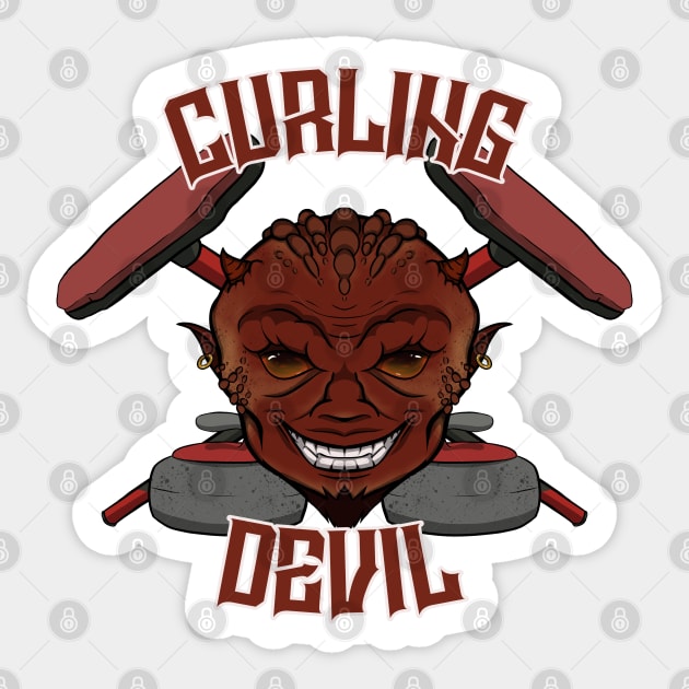 Curling Devil Sticker by RampArt